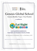 Genesis Global School certified with FSSAI’s Eat Right School Certification