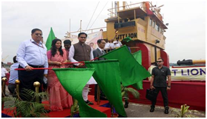 1st shipment from Kolkata Port to Sittwe Port flagoff