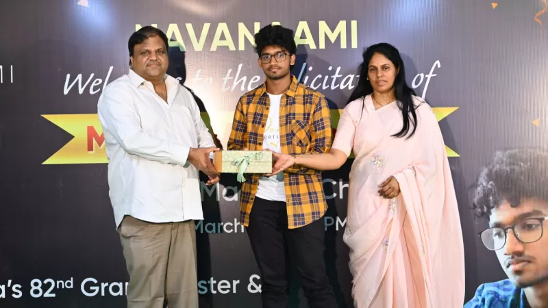 Navanaami Honors India’s 82nd Chess Grandmaster V Prraneeth to Support Future Endeavors