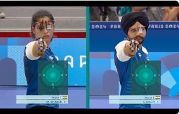 Manu Bhaker and Sarabjot Singh created history in 10m air pistol