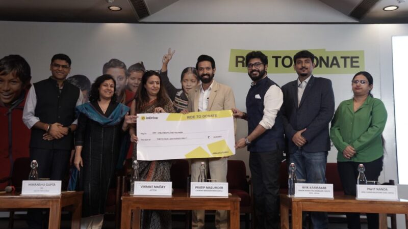 *Vikrant Massey supports inDrive’s campaign – “Ride to Donate” in collaboration with Cry India*