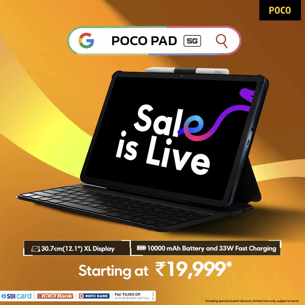 POCO Pad 5G Hits the Market: Sale Starts Today At 12 PM