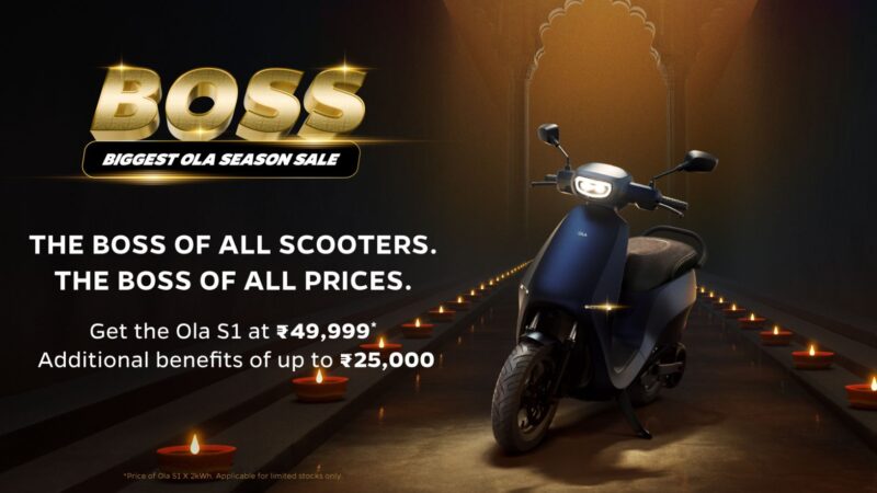 Ola Electric launches ‘BOSS – Biggest Ola Season Sale’, offers S1 portfolio starting at ₹49,999 and festive offers worth up to ₹37,000