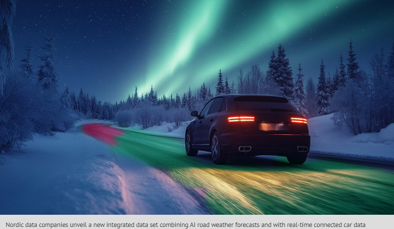 Nordic data companies unveil a new integrated data set combining AI road weather forecasts and with real-time connected car data